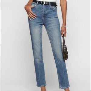 Reformation Liza Ultra high rise straight jeans in size 26 color malta